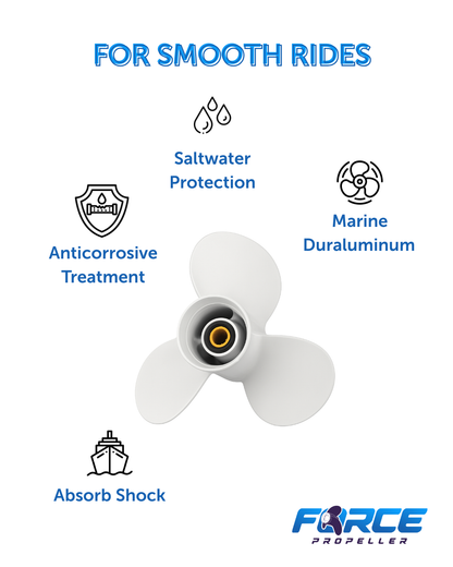 Force Propeller Yamaha 40–50HP – 10 3/8 x 14 (Aluminum – White)