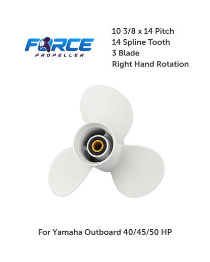 Force Propeller Yamaha 40–50HP – 10 3/8 x 14 (Aluminum – White)