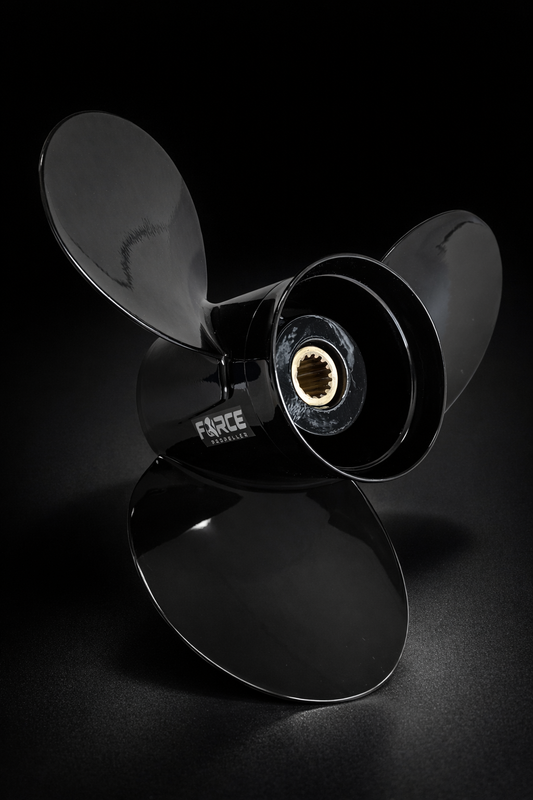 FORCE Aluminum Propeller V6 14 1/2 X 19 Pitch RH 15 Spline Tooth for Mercury Outboard 150 HP/175 HP/200 HP/220 HP/225 HP/250 HP Boat Motor Engine Parts, Hardware Install Kit fit included